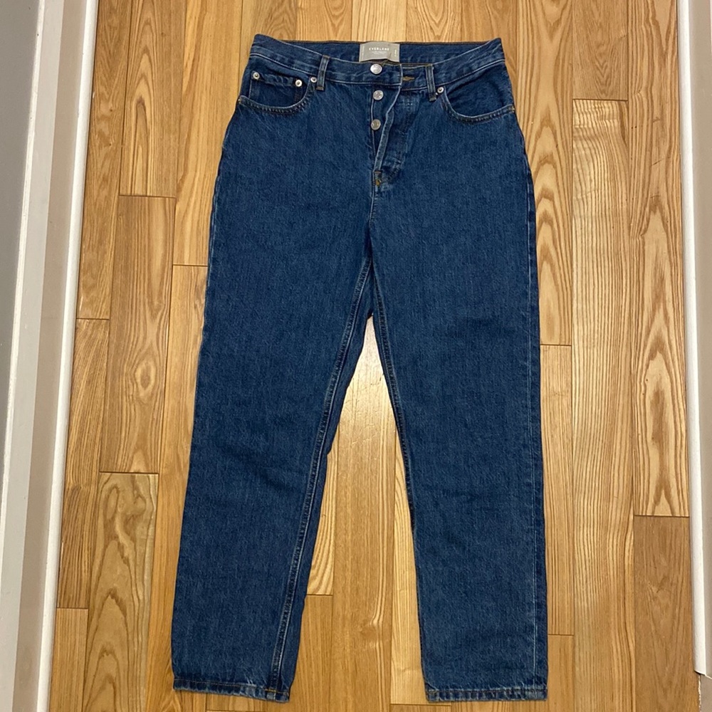 Everlane Dark Blue High Rise (90’s Cheeky) -Straight Jeans